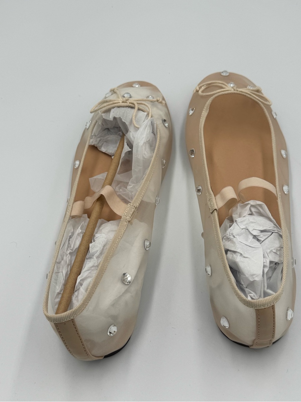 Chinese Laundry Adette Nude Crystal Mesh Ballet Flats Women’s 9.5 New w/o box - Picture 4 of 9